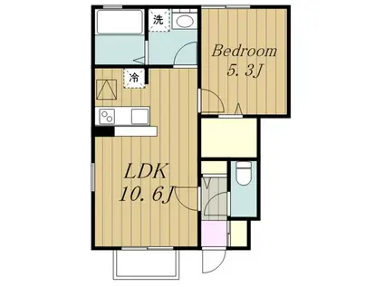 LA VIE(1LDK/1階)の間取り写真