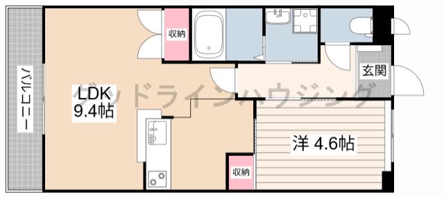 アメニティ・ハイム(1LDK/2階)の間取り写真
