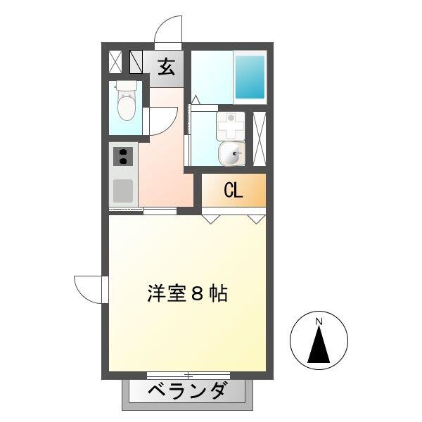T-SQUARE(1K/2階)の間取り写真