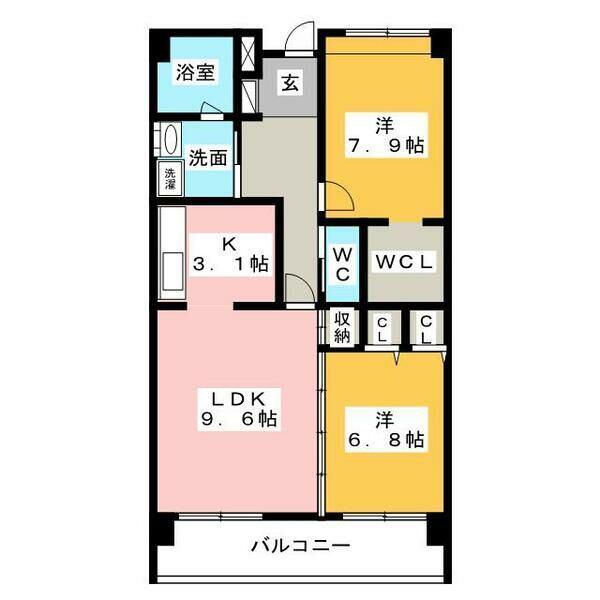アークステージII(2LDK/6階)の間取り写真