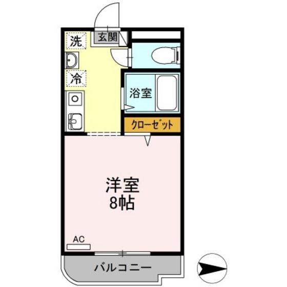 マンションフレンド(1K/1階)の間取り写真
