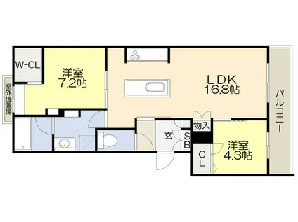 シャーメゾン クロワール(2LDK/3階)の間取り写真