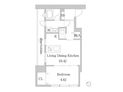 GRANDUO上野毛II(1LDK/4階)の間取り写真