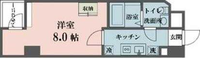 アムス四谷三丁目(1K/3階)の間取り写真