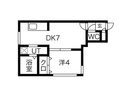 グランデ円山(1DK/3階)の間取り写真