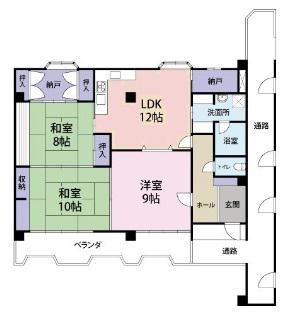 メゾンベルシャンブル(3LDK/3階)の間取り写真