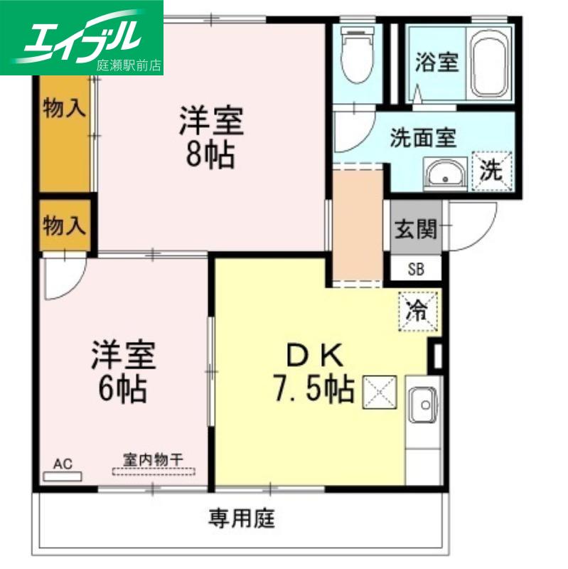 ビューラーT・K B棟(2DK/1階)の間取り写真