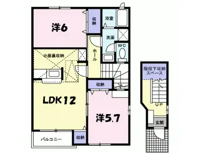 エレガントIII(2LDK/2階)の間取り写真