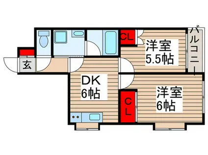 第二宝マンション(2DK/4階)の間取り写真