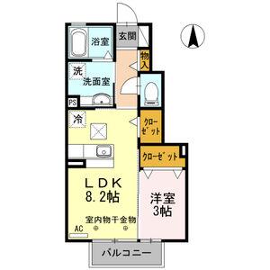 SENGUW I(1LDK/1階)の間取り写真