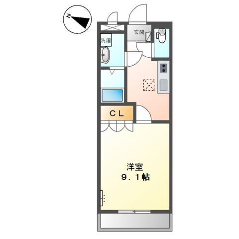 シンフォニー田園(1K/1階)の間取り写真
