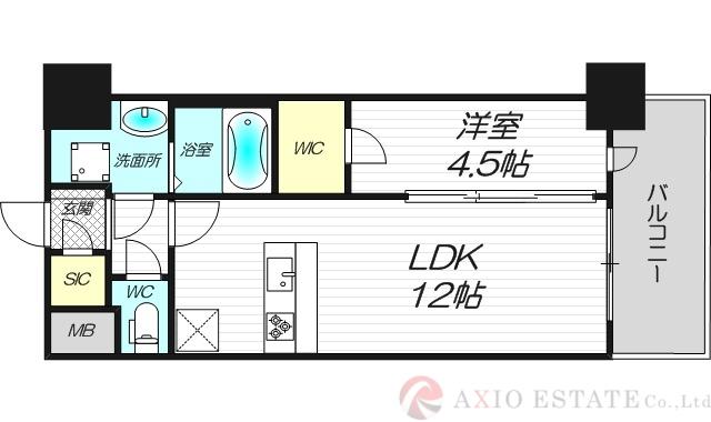 スプランディッド新大阪VI(1LDK/11階)の間取り写真