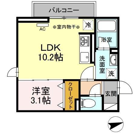 グラン カナル(1LDK/2階)の間取り写真