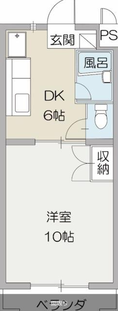 グリーンリーフ(1DK/1階)の間取り写真