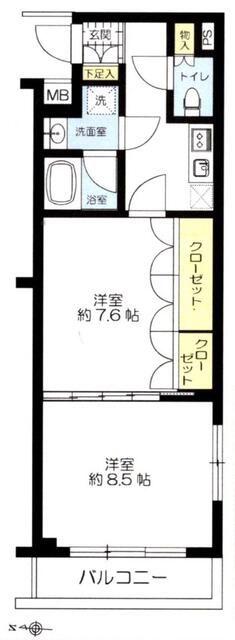セジョリ鷺ノ宮II(2K/3階)の間取り写真
