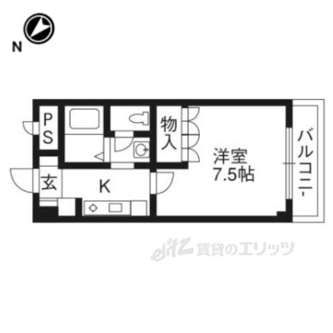グランシャリオ(1K/2階)の間取り写真