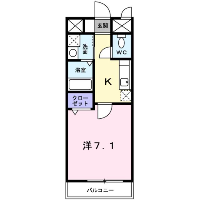 アーバン御陵(1K/1階)の間取り写真
