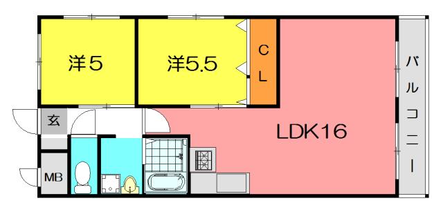 カサベルデイケダII(2LDK/4階)の間取り写真