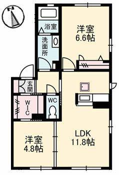 エクセレントC(2LDK/1階)の間取り写真