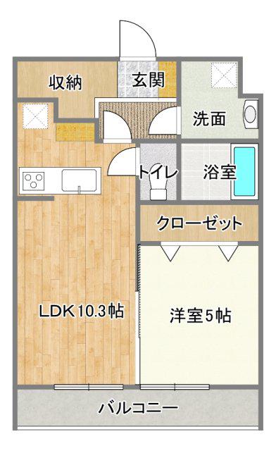 ルグラン(1LDK/5階)の間取り写真