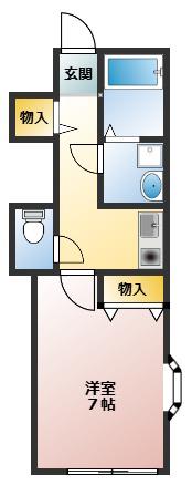 プレミール(1K/1階)の間取り写真