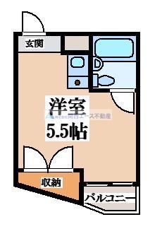 プレアール鴻池(ワンルーム/4階)の間取り写真