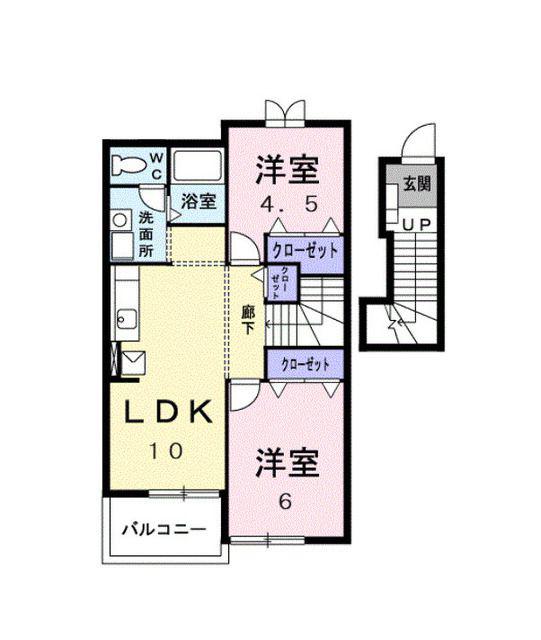 シャルマン・ヴィラ(2LDK/2階)の間取り写真