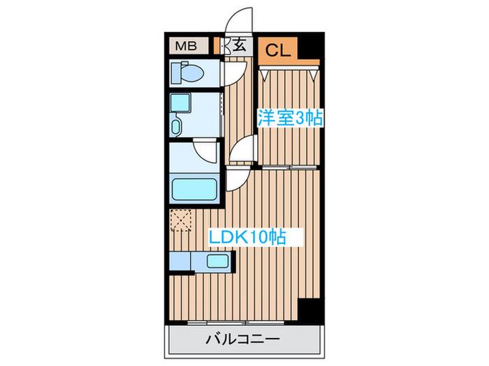 サークル10ビル(1LDK/8階)の間取り写真