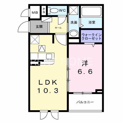 メゾンボヌール(1LDK/3階)の間取り写真