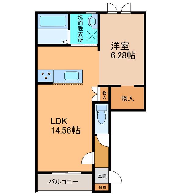 REVE(1LDK/1階)の間取り写真