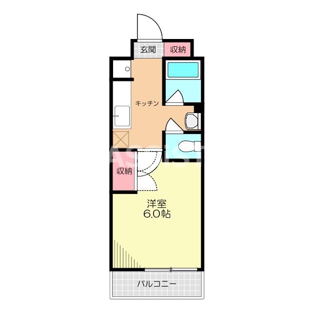 グランホース弐番館(1K/5階)の間取り写真