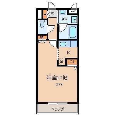 ウォーターマーク(1K/2階)の間取り写真