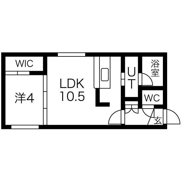 HOPE北円山(1LDK/1階)の間取り写真