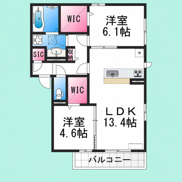 ブルーリッジ(2LDK/3階)の間取り写真