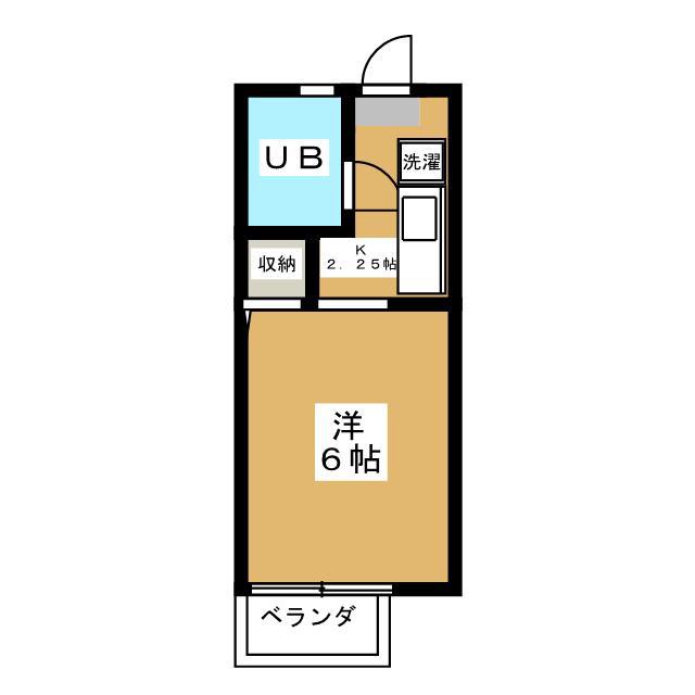 イオチハイツ5(1K/2階)の間取り写真