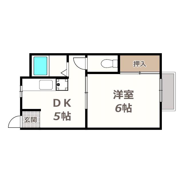 光洋マンション(1DK/2階)の間取り写真