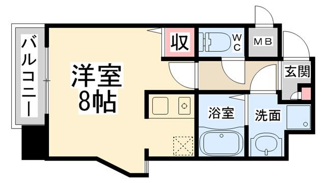 ONLY ONE小花II(ワンルーム/3階)の間取り写真