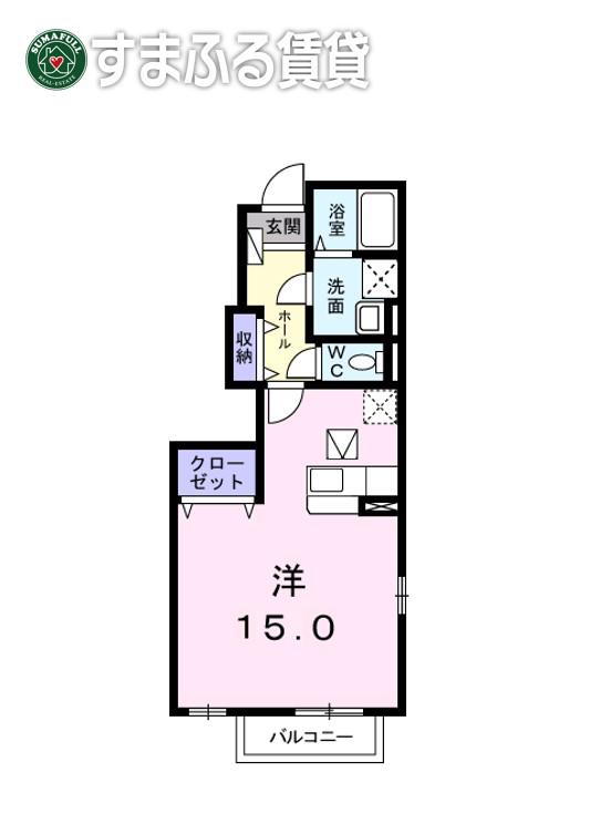ロブストバローネ A(ワンルーム/1階)の間取り写真