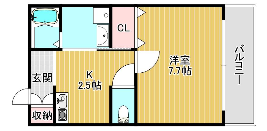 ノースキャッスル(1K/1階)の間取り写真