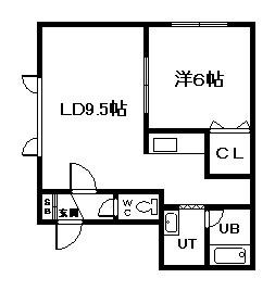 メリット東光(1LDK/2階)の間取り写真