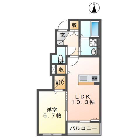 MAISON KS(1LDK/1階)の間取り写真