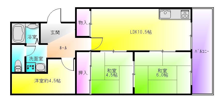 チュリス久宝寺(3LDK/2階)の間取り写真