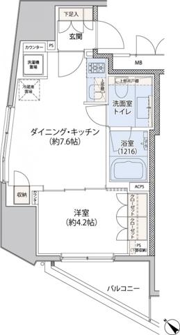レジディア文京小石川II(1LDK/5階)の間取り写真