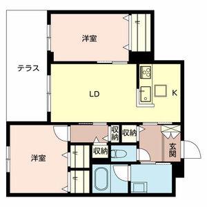 シャーメゾン英賀保東(2LDK/1階)の間取り写真