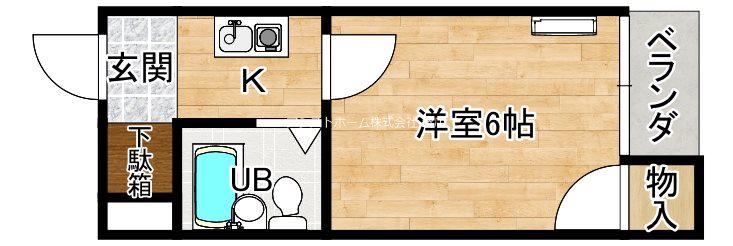 プレステージ堺(1K/2階)の間取り写真