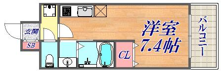 S-FORT神戸小河通(ワンルーム/3階)の間取り写真