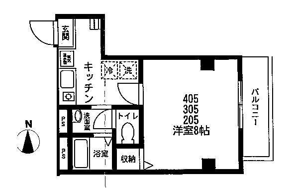 YS FLAT入谷ワイズ フラット入谷(1K/3階)の間取り写真