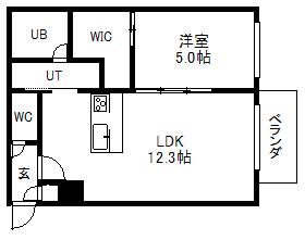 マ・メゾン山鼻(1LDK/2階)の間取り写真