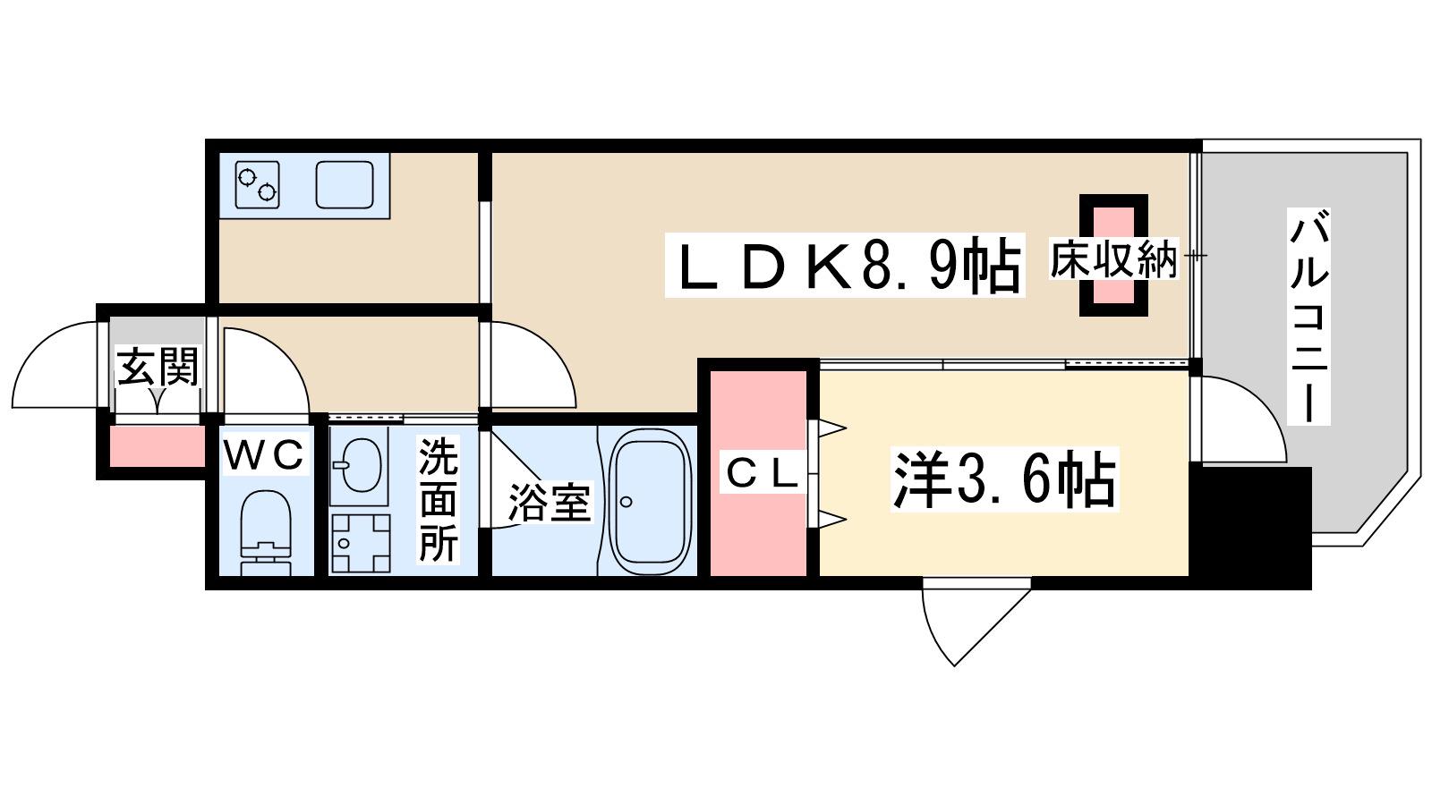ノースヴィレッジ5番館(1LDK/4階)の間取り写真
