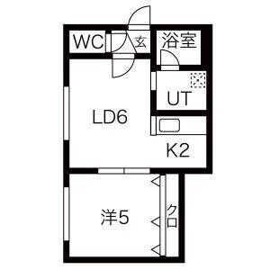 リシェス(1LDK/3階)の間取り写真